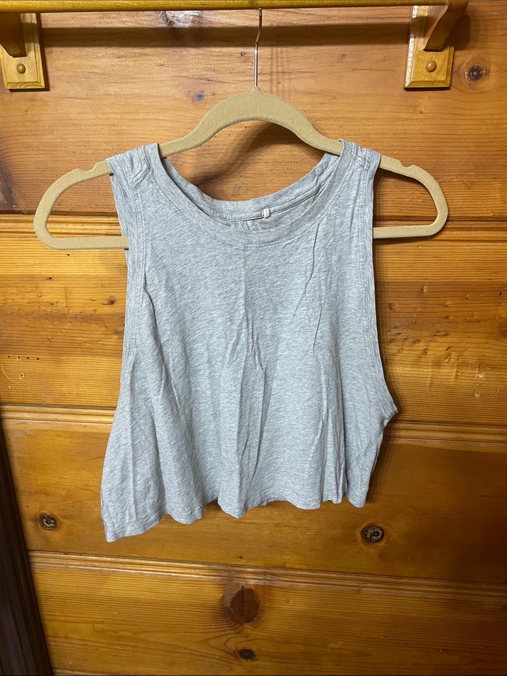 Prana Light Heather Gray Cropped Tank